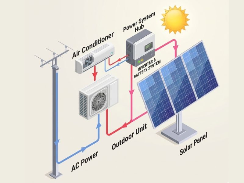 Kết hợp điện mặt trời h&ograve;a lưới v&agrave; điện mặt trời độc lập
