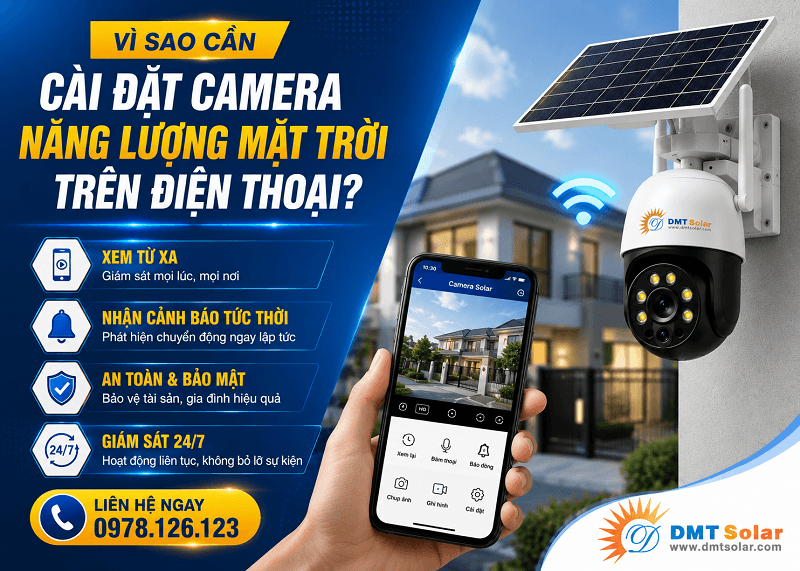 Camera năng lượng mặt trời l&agrave; thiết bị ghi h&igrave;nh cho ph&eacute;p người sử dụng c&oacute; thể gi&aacute;m s&aacute;t th&ocirc;ng qua điện thoại di động
