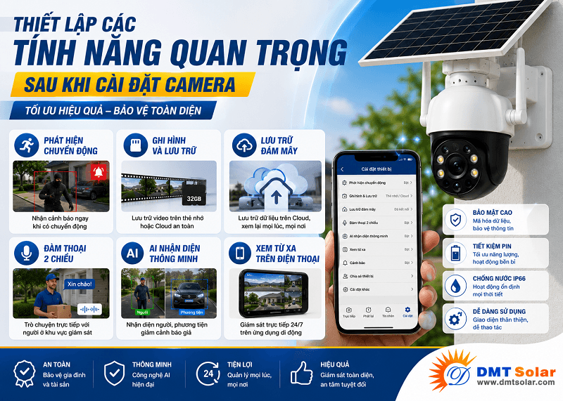 Thiết lập c&aacute;c t&iacute;nh năng quan trọng qua ứng dụng
