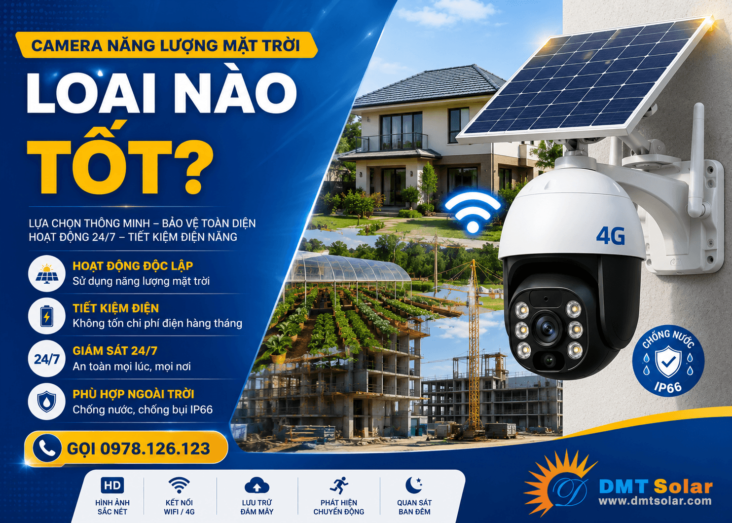 N&ecirc;n mua camera năng lượng mặt trời loại n&agrave;o?