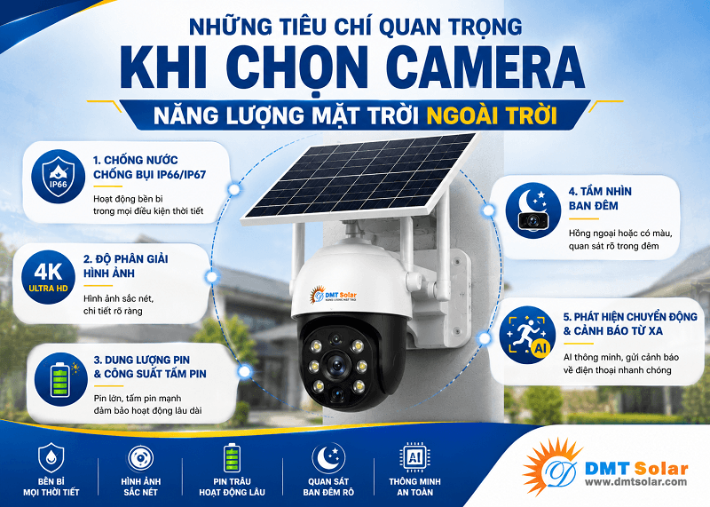 Camera năng lượng mặt trời IP66, IP67 l&agrave; lựa chọn l&yacute; tưởng cho ngo&agrave;i trời