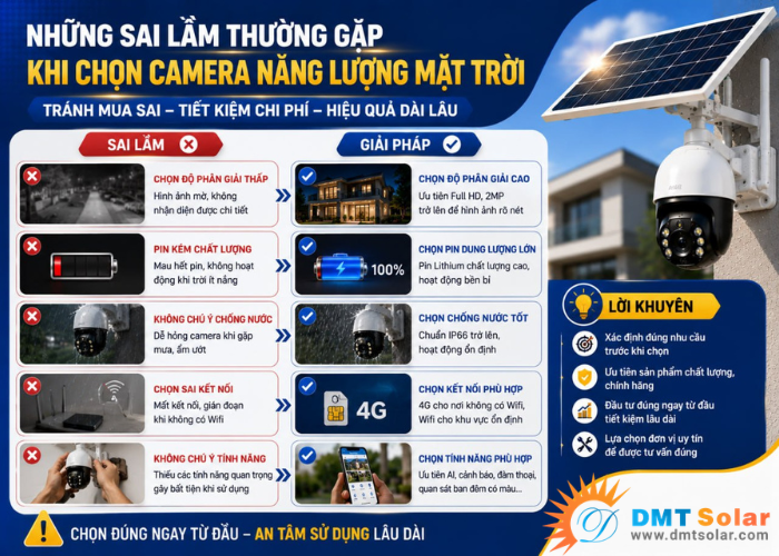 Những sai lầm thường gặp khi chọn camera NLMT