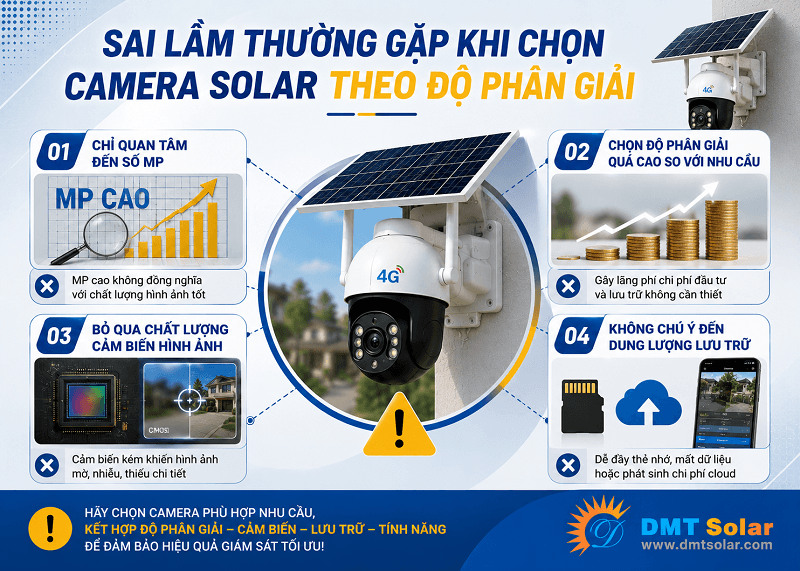 Sai lầm thường gặp khi chọn camera năng lượng mặt trời