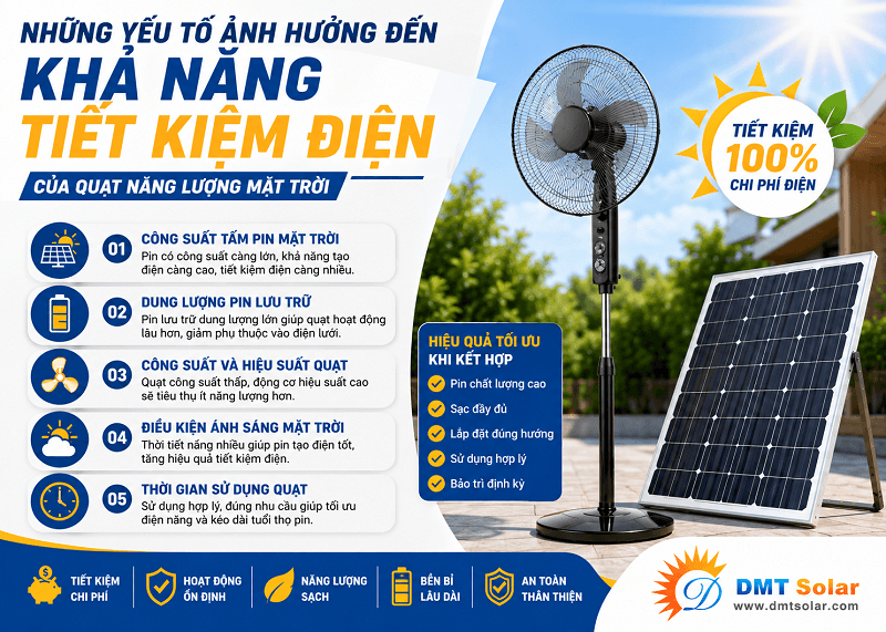Những yếu tố ảnh hưởng đến khả năng tiết kiệm điện của quạt
