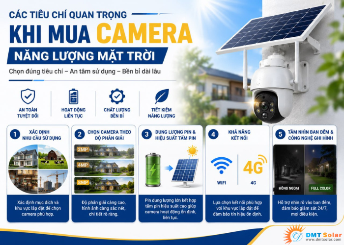 Ti&ecirc;u ch&iacute; quan trọng khi mua camera năng lượng mặt trời m&agrave; bạn cần nắm