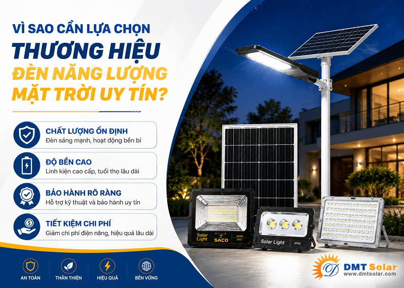 Đầu tư v&agrave;o một thương hiệu đ&egrave;n năng lượng mặt trời tốt nhất ngay từ ban đầu sẽ gi&uacute;p bạn tiết kiệm tối đa ngay từ đầu