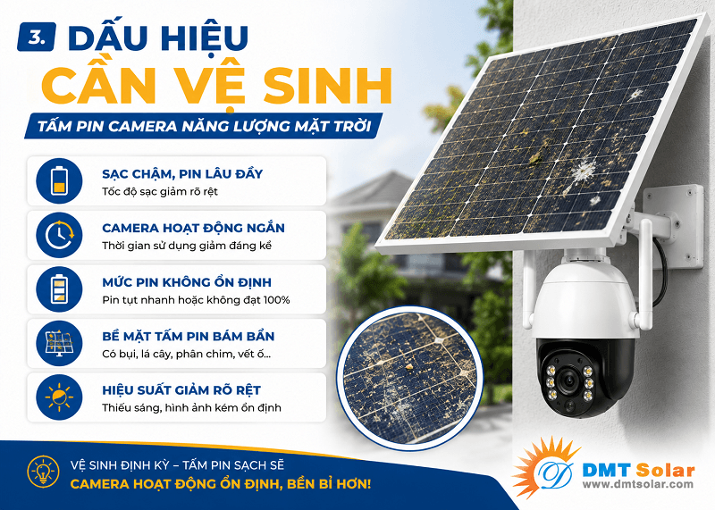 Dấu hiệu cho thấy cần vệ sinh tấm pin camera