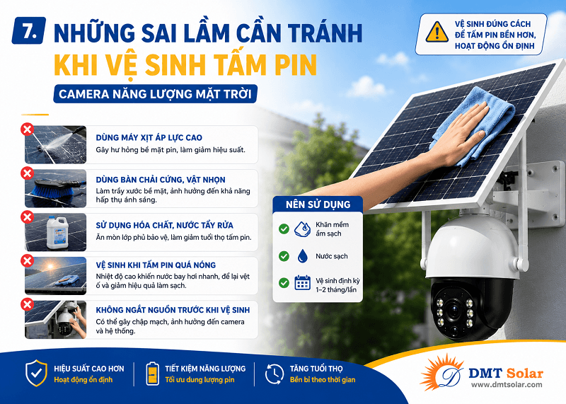 Sai lầm cần tr&aacute;nh khi vệ sinh tấm pin camera 