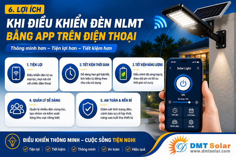 Lợi &iacute;ch khi điều khiển đ&egrave;n NLMT qua app