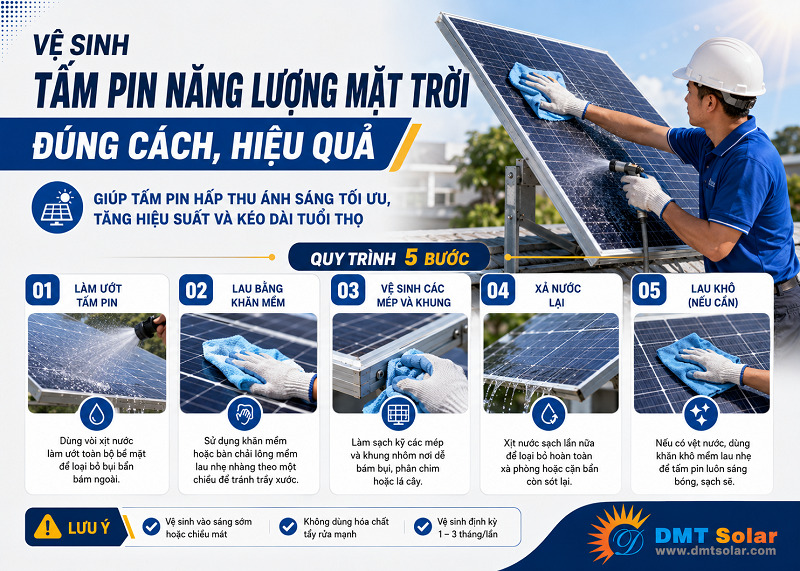 Vệ sinh tấm pin năng lượng mặt trời đ&uacute;ng c&aacute;ch gi&uacute;p n&acirc;ng cao chất lượng camera