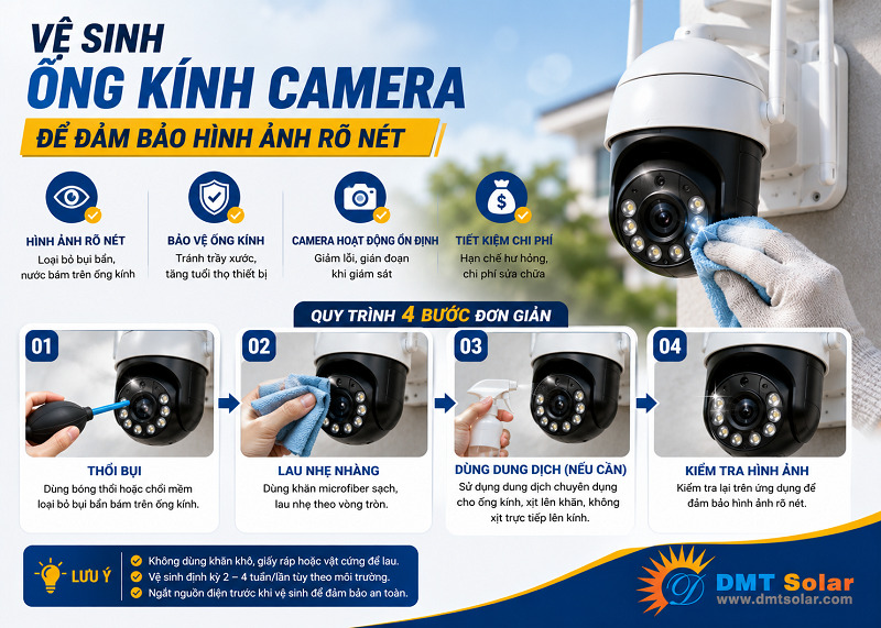 Ống k&iacute;nh camera cần được kiểm tra định kỳ, đảm bảo h&igrave;nh ảnh r&otilde; n&eacute;t