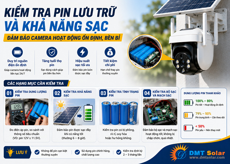 Pin lưu trữ cần được kiểm tra định kỳ 3 - 6 th&aacute;ng/lần