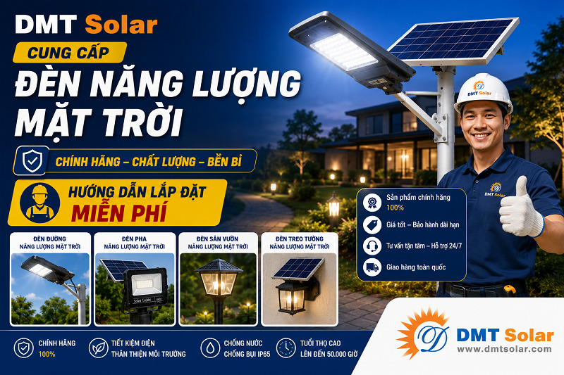 DMT Solar l&agrave; đơn vị cung cấp đ&egrave;n chiếu s&aacute;ng năng lượng mặt trời chất lượng