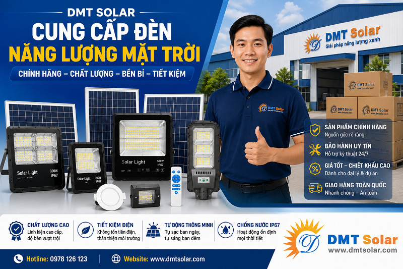DMT Solar tự h&agrave;o trở th&agrave;nh đơn vị uy t&iacute;n chuy&ecirc;n cung cấp đ&egrave;n năng lượng mặt trời ch&iacute;nh h&atilde;ng