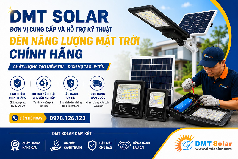 DMT Solar l&agrave; nh&agrave; ph&acirc;n phối đ&egrave;n năng lượng mặt trời uy t&iacute;n tr&ecirc;n to&agrave;n quốc