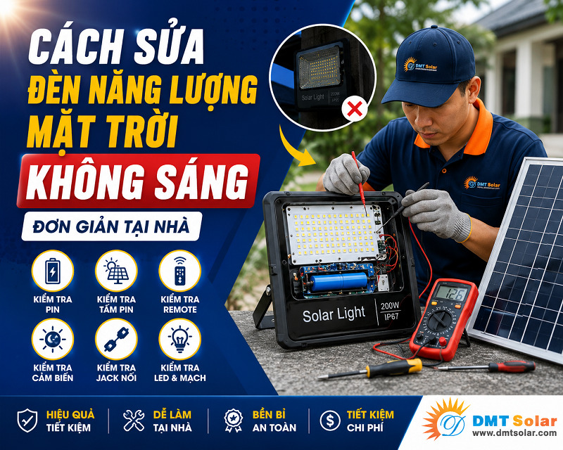 T&igrave;m hiểu b&agrave;i viết c&aacute;ch sửa đ&egrave;n năng lượng mặt trời kh&ocirc;ng s&aacute;ng