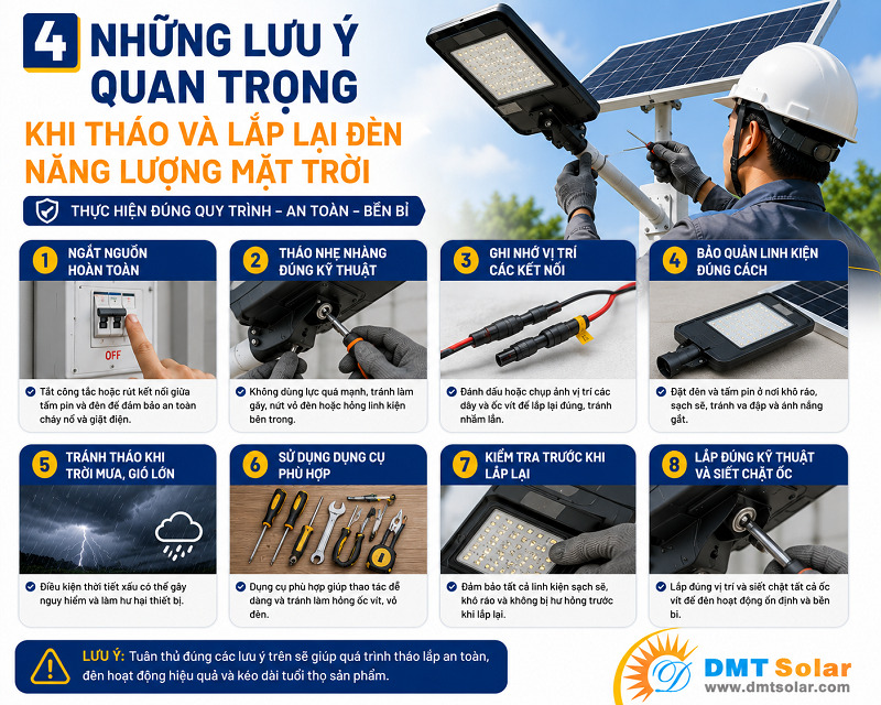Nếu thời tiết xấu bạn kh&ocirc;ng n&ecirc;n th&aacute;o lắp đ&egrave;n năng lượng mặt trời