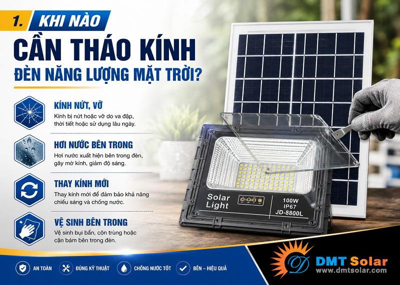 Việc th&aacute;o k&iacute;nh đ&egrave;n năng lượng mặt trời chỉ n&ecirc;n thực hiện khi thật sự cần thiết