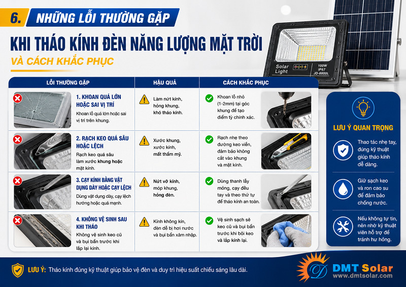 C&aacute;c lỗi thường gặp khi th&aacute;o k&iacute;nh đ&egrave;n