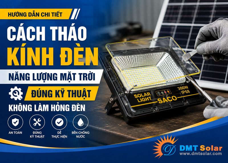 C&aacute;ch th&aacute;o k&iacute;nh đ&egrave;n năng lượng mặt trời đ&uacute;ng kỹ thuật, an to&agrave;n