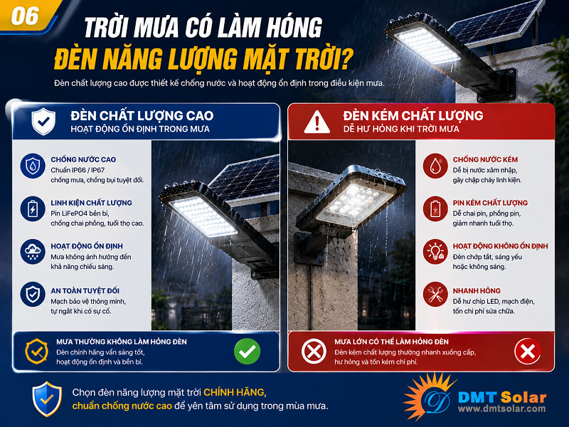 Những mẫu đ&egrave;n chất lượng như hiện nay đều đ&aacute;p ứng c&aacute;c ti&ecirc;u chuẩn bảo vệ từ IP65 trở l&ecirc;n