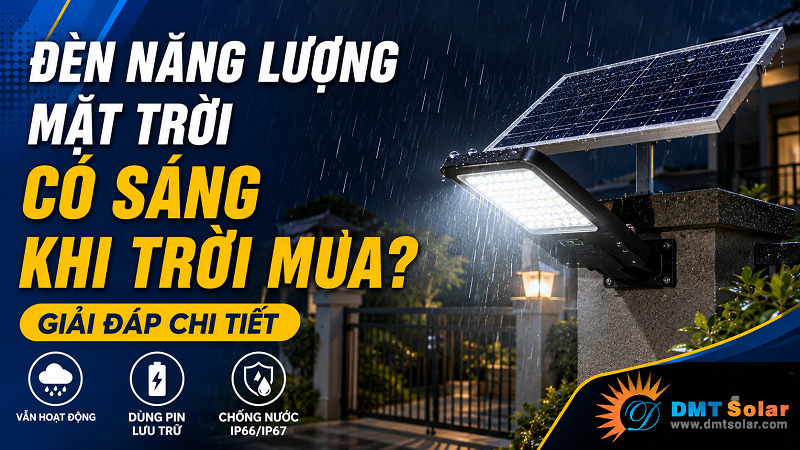 Th&ocirc;ng tin về trời mưa đ&egrave;n năng lượng mặt trời c&oacute; s&aacute;ng kh&ocirc;ng?