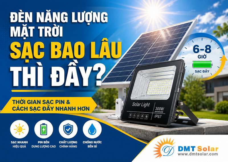 T&igrave;m hiểu đ&egrave;n năng lượng mặt trời sạc bao l&acirc;u th&igrave; đầy?