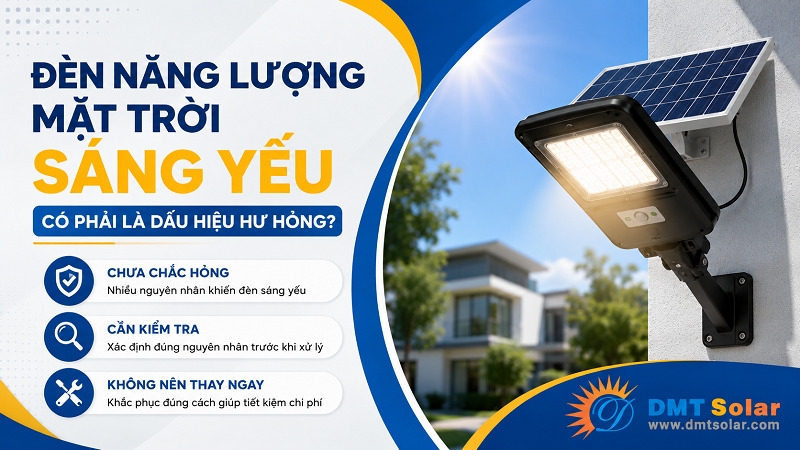 Đ&egrave;n năng lượng mặt trời s&aacute;ng yếu c&oacute; thể xuất ph&aacute;t từ rất nhiều nguy&ecirc;n nh&acirc;n kh&aacute;c nhau 