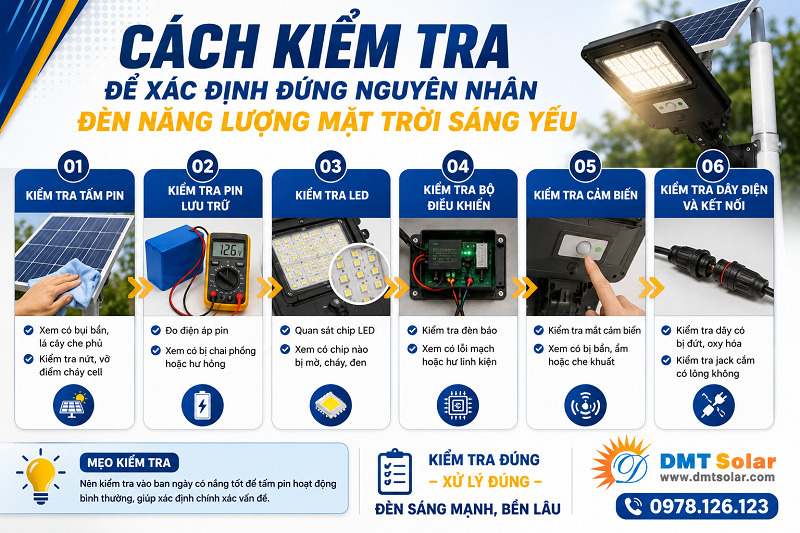 C&aacute;ch kiểm tra để x&aacute;c định l&yacute; do đ&egrave;n s&aacute;ng yếu