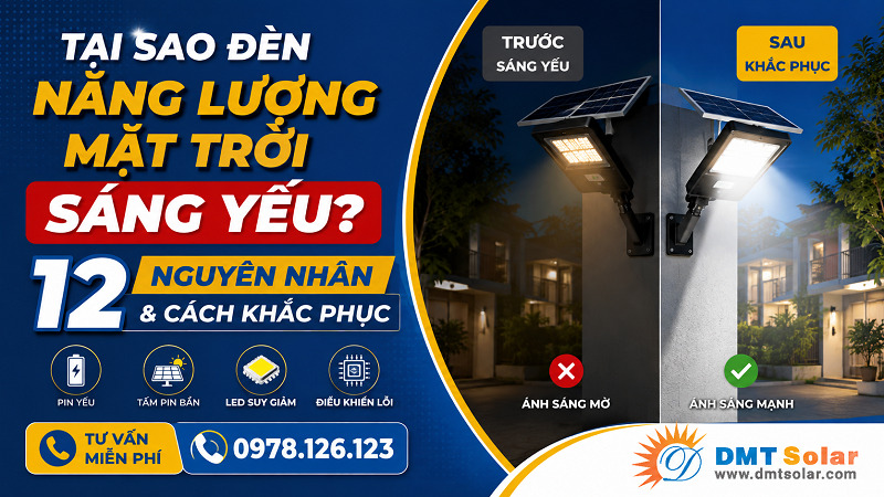 Đ&egrave;n năng lượng mặt trời s&aacute;ng yếu l&agrave; t&igrave;nh trạng nhiều người gặp phải 