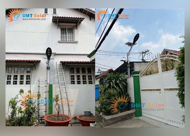 Lắp đặt đ&egrave;n năng lượng mặt trời bộ lưu điện rời cho hộ d&acirc;n
