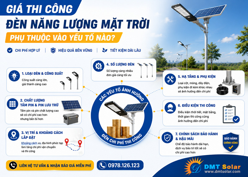 C&aacute;c yếu tố ảnh hưởng đến b&aacute;o gi&aacute; thi c&ocirc;ng đ&egrave;n năng lượng mặt trời
