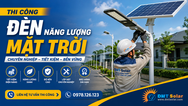 Đơn vị thi c&ocirc;ng đ&egrave;n năng lượng mặt trời