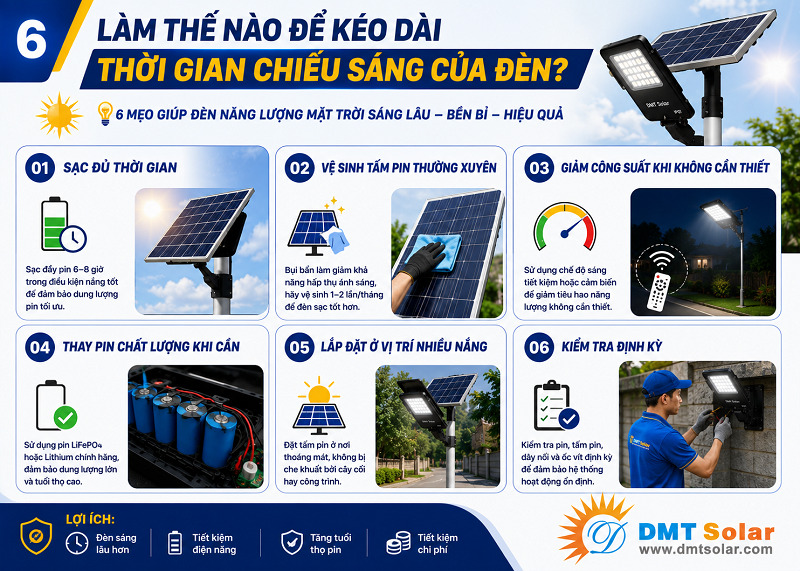 C&aacute;ch k&eacute;o d&agrave;i thời gian của đ&egrave;n chiếu s&aacute;ng NLMT