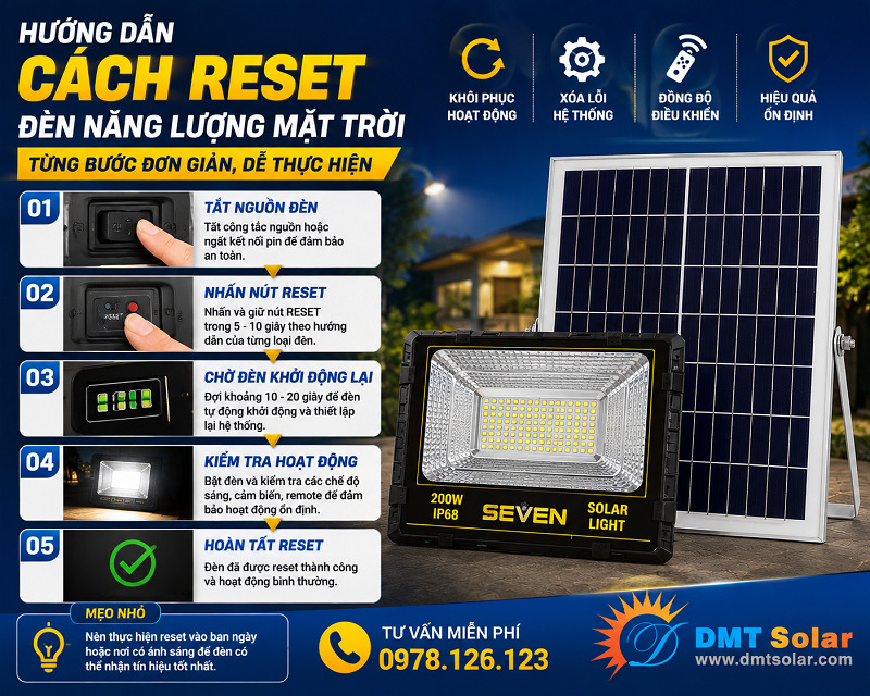 Thực hiện reset đ&uacute;ng theo hướng dẫn c&aacute;c bước cho từng trường hợp cụ thể