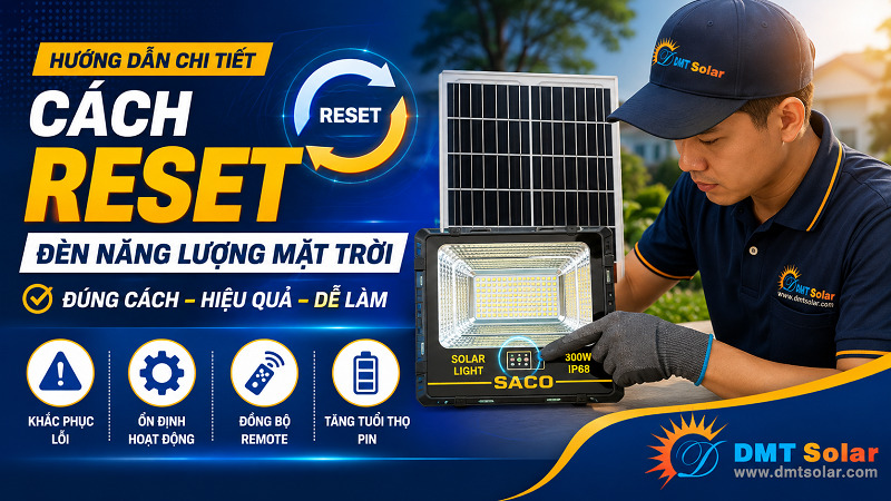 C&aacute;ch reset đ&egrave;n năng lượng mặt trời đ&uacute;ng kỹ thuật