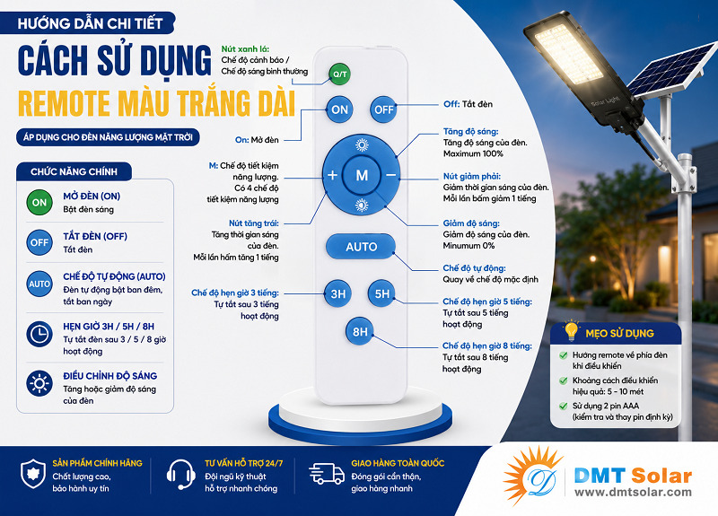 C&aacute;ch sử dụng remote m&agrave;u trắng d&agrave;i