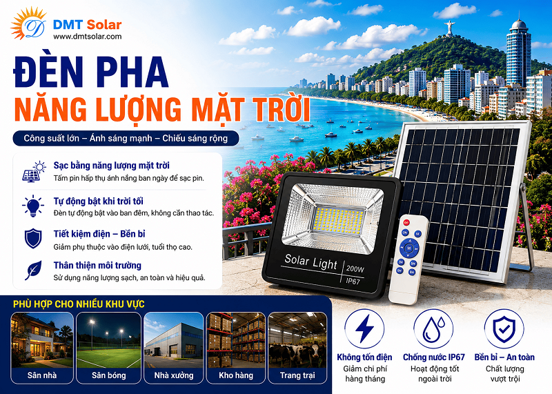 H&igrave;nh ảnh sử dụng đ&egrave;n pha năng lượng mặt trời tại Vũng T&agrave;u
