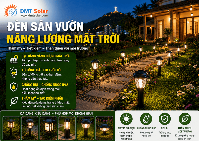 H&igrave;nh ảnh sử dụng đ&egrave;n s&acirc;n vườn năng lượng mặt trời tại Vũng T&agrave;u