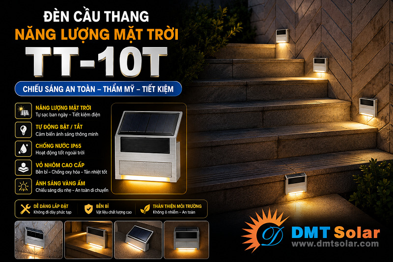 Đ&egrave;n h&agrave;nh lang năng lượng mặt trời vỏ nh&ocirc;m TT-10T đang b&aacute;n rất chạy tại DMT Solar