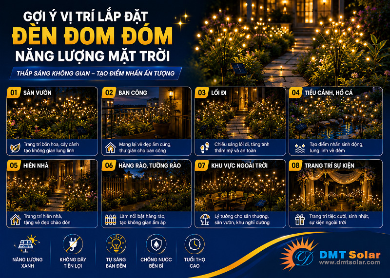 Lắp đặt đ&egrave;n xung quanh hồ c&aacute; tạo khung cảnh lung linh