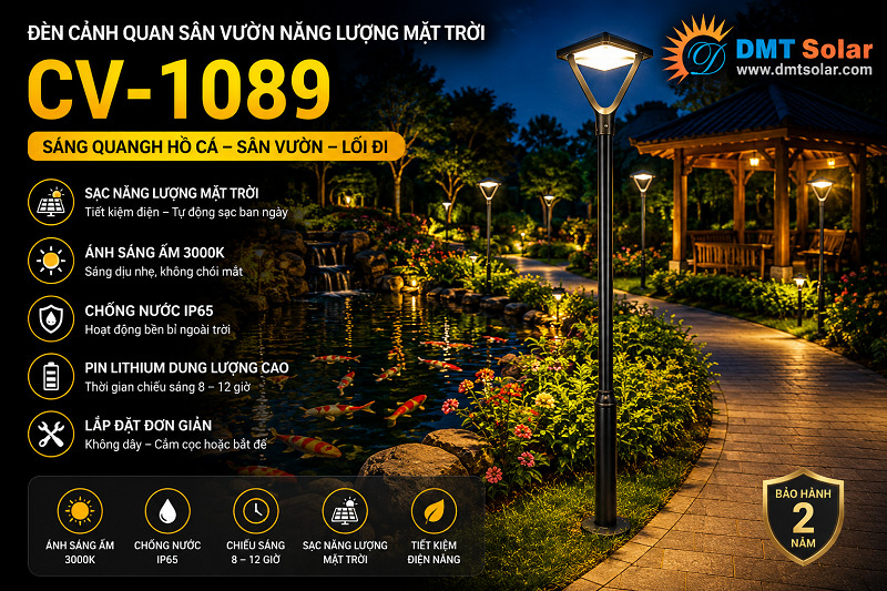 Đ&egrave;n cảnh quan s&acirc;n vườn CV-1089 rất th&iacute;ch hợp cho khu vực hồ c&aacute;