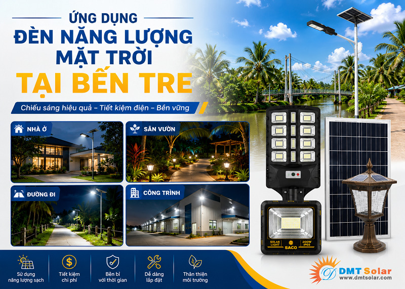 Đ&egrave;n năng lượng mặt trời được ứng dụng trong chiếu s&aacute;ng d&acirc;n dụng