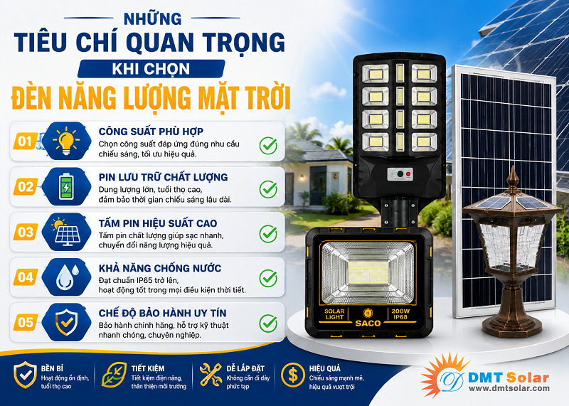 Khi chọn đ&egrave;n năng lượng mặt trời cần ch&uacute; &yacute; đến chế độ bảo h&agrave;nh