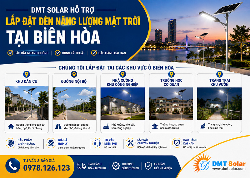 DMT Solar hỗ trợ lắp đặt đ&egrave;n năng lượng mặt trời tại hầu khắp c&aacute;c khu vực trong th&agrave;nh phố