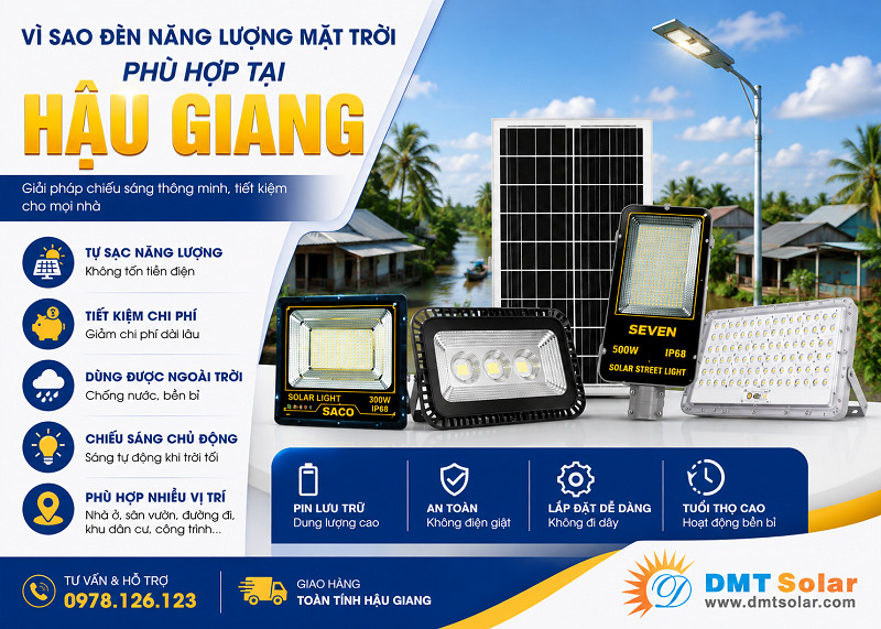 Điều kiện kh&iacute; hậu tại Hậu Giang th&iacute;ch hợp để sử dụng đ&egrave;n NLMT