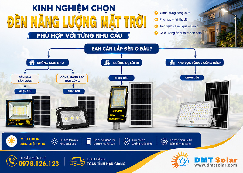 Kinh nghiệm chọn đ&egrave;n solar light ph&ugrave; hợp với từng nhu cầu