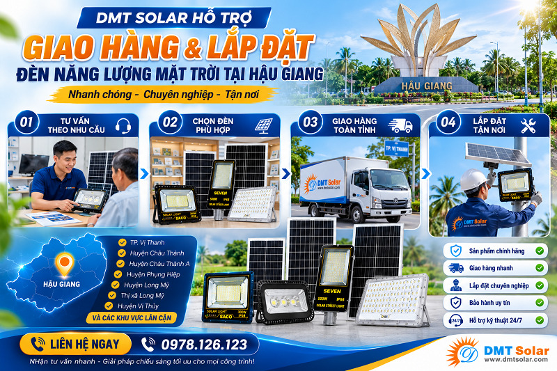 DMT Solar hỗ trợ giao h&agrave;ng tại tỉnh Hậu Giang