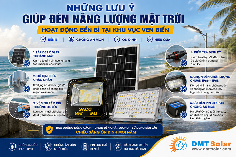 C&aacute;c lưu &yacute; gi&uacute;p đ&egrave;n solar hoạt động bền bỉ v&agrave; ổn định