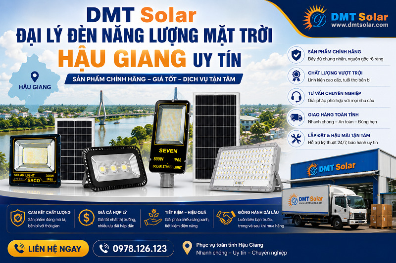 DMT Solar l&agrave; đại l&yacute; đ&egrave;n năng lượng mặt trời Hậu Giang uy t&iacute;n